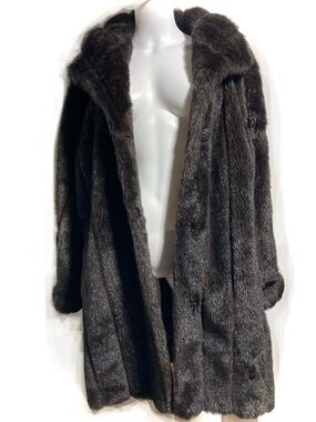Boulevard East Vintage Mahogany Faux Mink Fur Coat